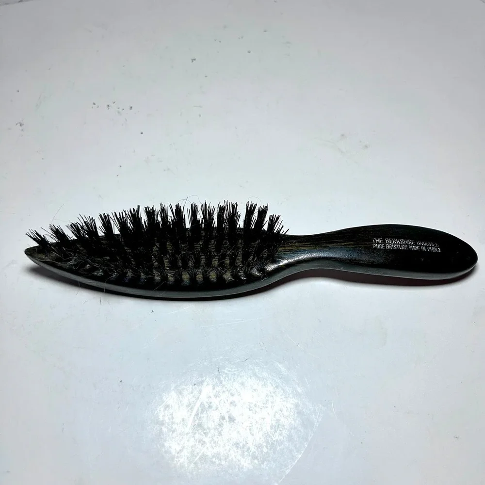 Vintage The Berkshire Brushes Hairbrush Natural Bristles Wood Handle